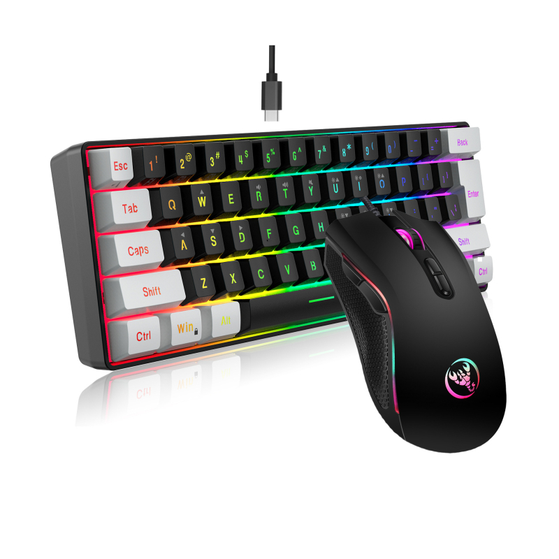 61-клавишна мембранна клавиатура, USB-C свързване, RGB подсветка, ABS конструкция