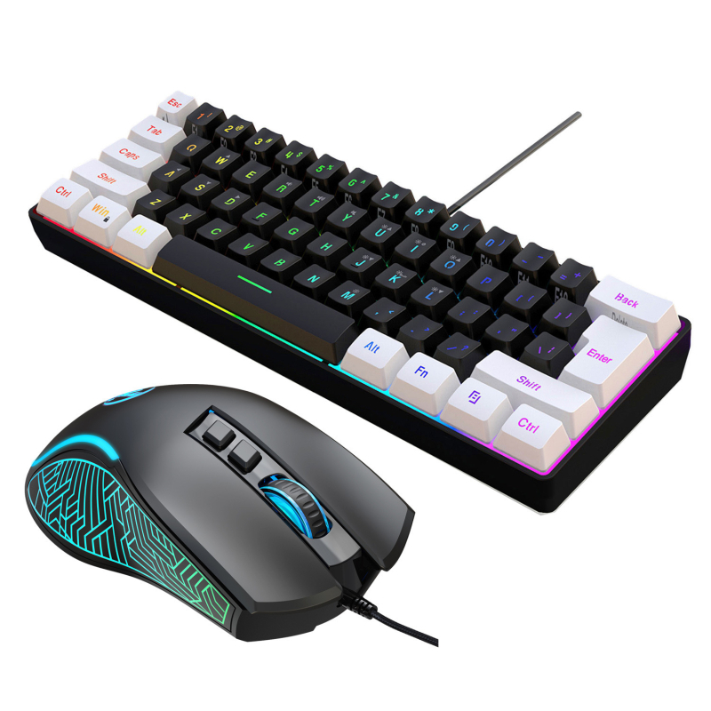 61-клавишна мембранна клавиатура, USB-C свързване, RGB подсветка, ABS конструкция