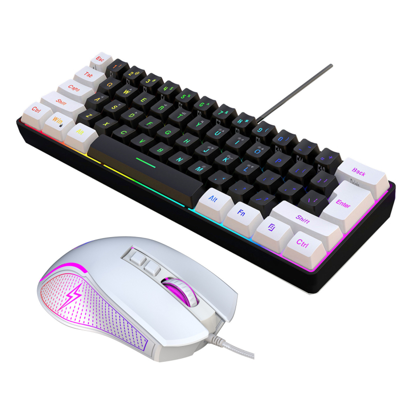 61-клавишна мембранна клавиатура, USB-C свързване, RGB подсветка, ABS конструкция