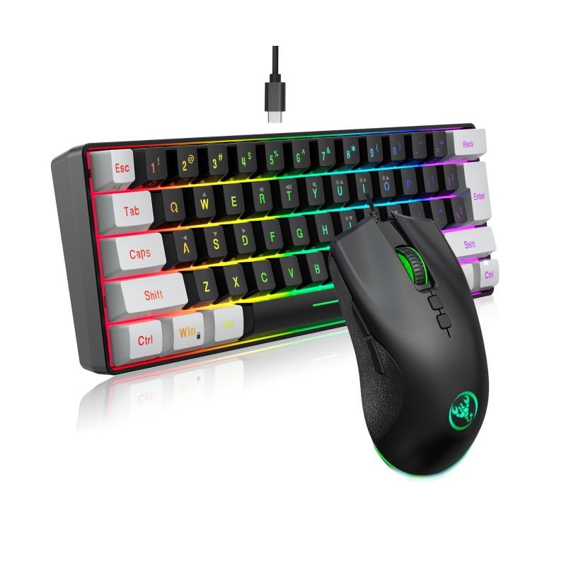 61-клавишна мембранна клавиатура, USB-C свързване, RGB подсветка, ABS конструкция
