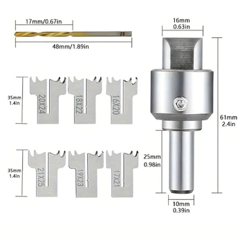 Σετ φρέζες για επεξεργασία ξύλου με ενσωματωμένο δαχτυλιδωτό μαχαίρι, σχεδίαση για δάχτυλο, σειρά Ring Knife, συμβατό με κέντρο κατεργασίας