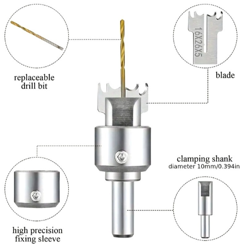 Σετ φρέζες για επεξεργασία ξύλου με ενσωματωμένο δαχτυλιδωτό μαχαίρι, σχεδίαση για δάχτυλο, σειρά Ring Knife, συμβατό με κέντρο κατεργασίας