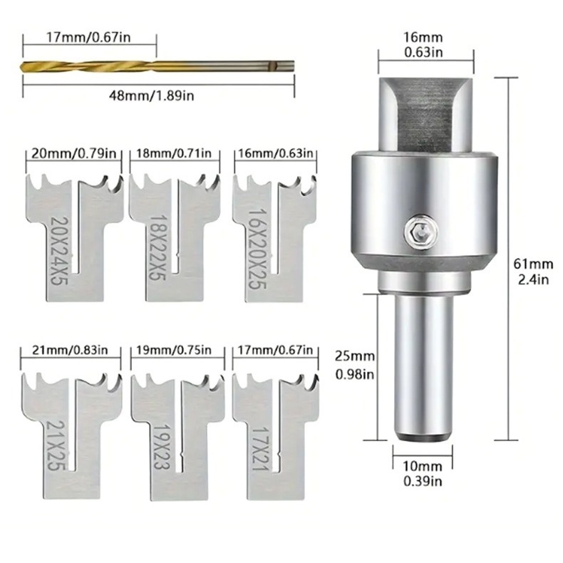 Σετ φρέζες για επεξεργασία ξύλου με ενσωματωμένο δαχτυλιδωτό μαχαίρι, σχεδίαση για δάχτυλο, σειρά Ring Knife, συμβατό με κέντρο κατεργασίας