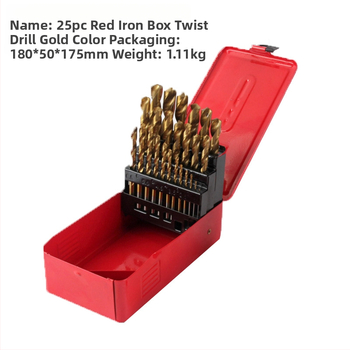 Набор винтови свредла в метална кутия, 25 части, марка Jiashiteng, за електрическа бормашина