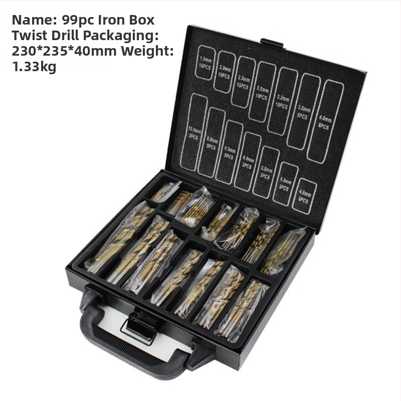 Набор винтови свредла в метална кутия, 25 части, марка Jiashiteng, за електрическа бормашина