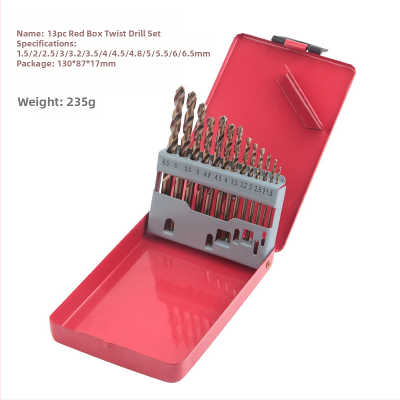 Набор винтови свредла в метална кутия, 25 части, марка Jiashiteng, за електрическа бормашина