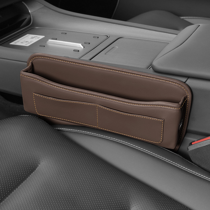 Δερμάτινο κουτί αποθήκευσης για το κενό ανάμεσα στα καθίσματα αυτοκινήτου, τηλεσκοπικό, αδιάβροχο