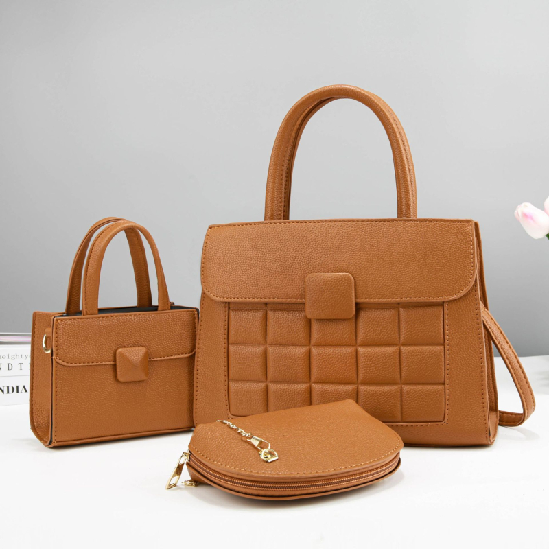 Geantă satchel pentru femei – PU material, stil stradal, formă orizontală pătrată, închidere cu fermoar, cu strat intermediar