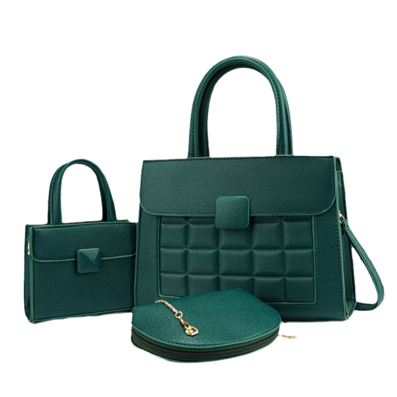 Geantă satchel pentru femei – PU material, stil stradal, formă orizontală pătrată, închidere cu fermoar, cu strat intermediar