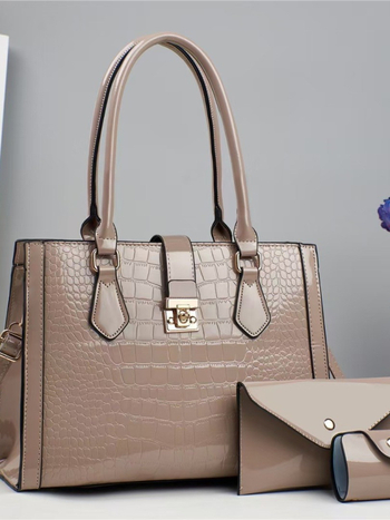British Mary PU Tote táska, vízszintes négyszögletes forma, cipzáras zárás