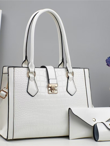 British Mary PU Tote táska, vízszintes négyszögletes forma, cipzáras zárás