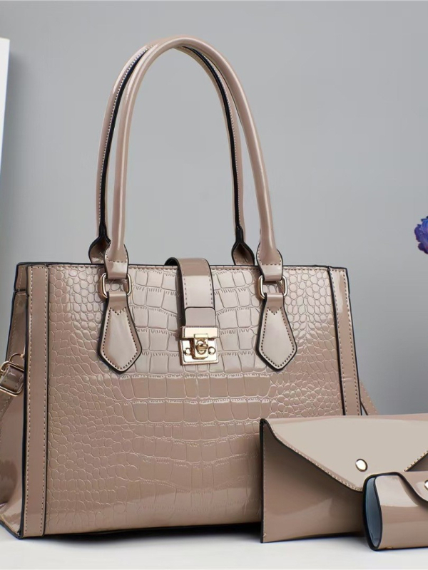 British Mary PU Tote táska, vízszintes négyszögletes forma, cipzáras zárás