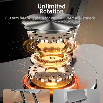 Стойка за лаптоп с въртене на 360°, повдигане на настолна повърхност и вертикално регулиране, въглеродна стомана, модел BJ30