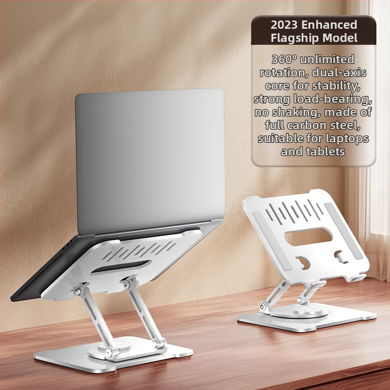 Стойка за лаптоп с въртене на 360°, повдигане на настолна повърхност и вертикално регулиране, въглеродна стомана, модел BJ30