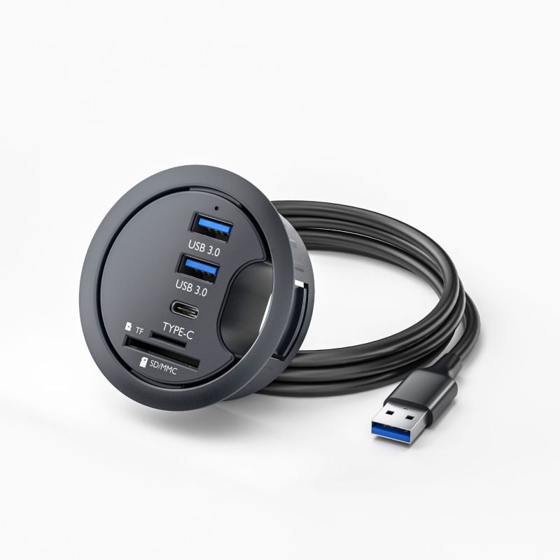 USB 3.0 хъб с шест порта, кабел 1,2 м, без външно захранване, скорост на пренос 5 Gbps