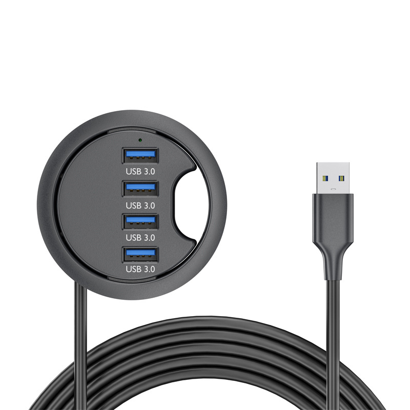 USB 3.0 хъб с шест порта, кабел 1,2 м, без външно захранване, скорост на пренос 5 Gbps