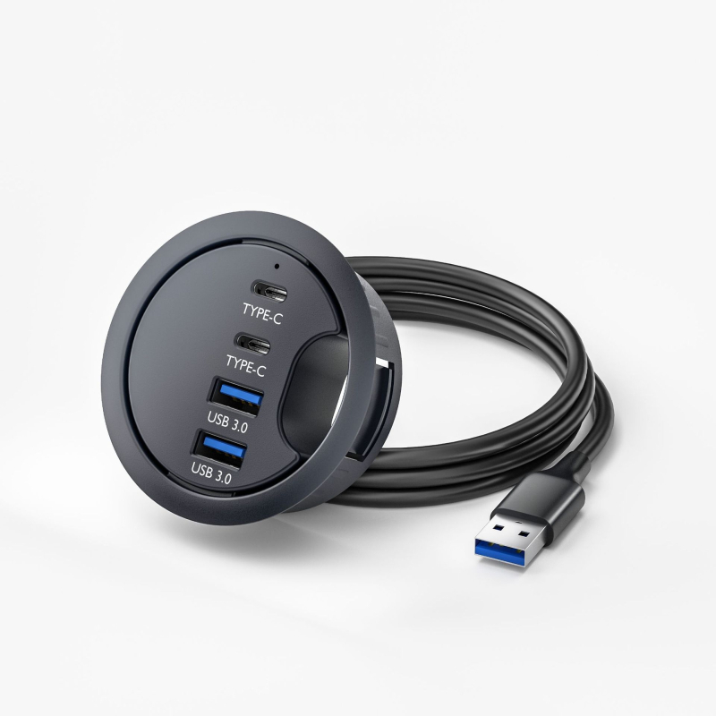 USB 3.0 хъб с шест порта, кабел 1,2 м, без външно захранване, скорост на пренос 5 Gbps