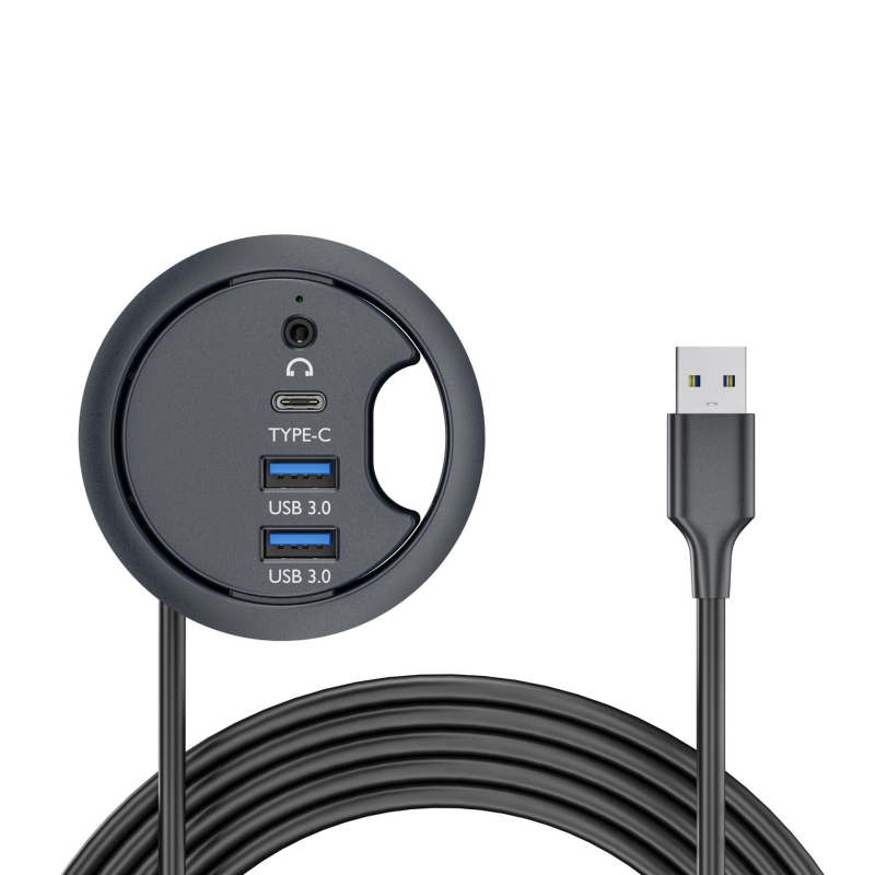 USB 3.0 хъб с шест порта, кабел 1,2 м, без външно захранване, скорост на пренос 5 Gbps