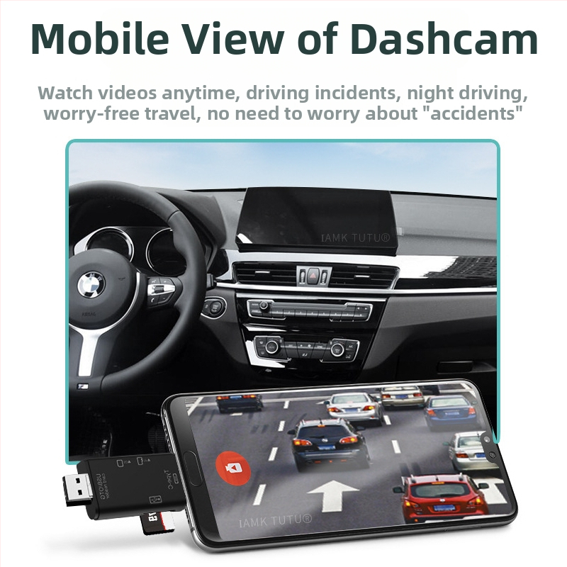 Шест в едно USB четец за карти – високоскоростен USB, поддръжка SD/TF, съвместим с USB-C/Android, за PC