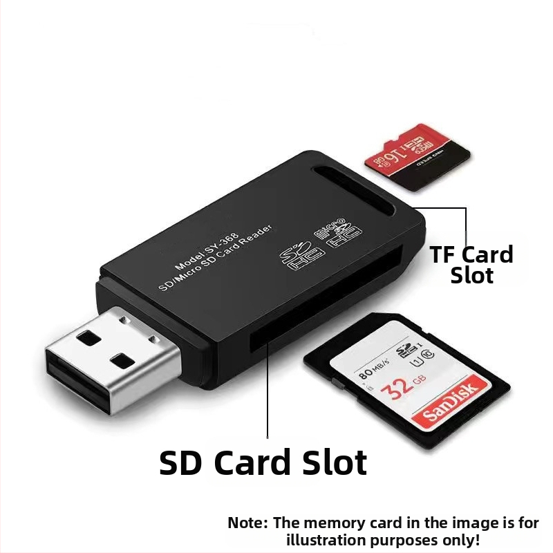 Αναγνώστης καρτών USB 6-σε-1 – υψηλής ταχύτητας USB, SD/TF υποστήριξη, συμβατό με USB-C/Android, για PC