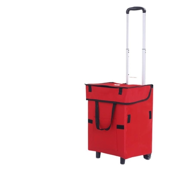 Πτυσσόμενη τετράτροχη καρότσα χειρός για αποσκευές και ψώνια, ελαφριά και φορητή, με λογότυπο