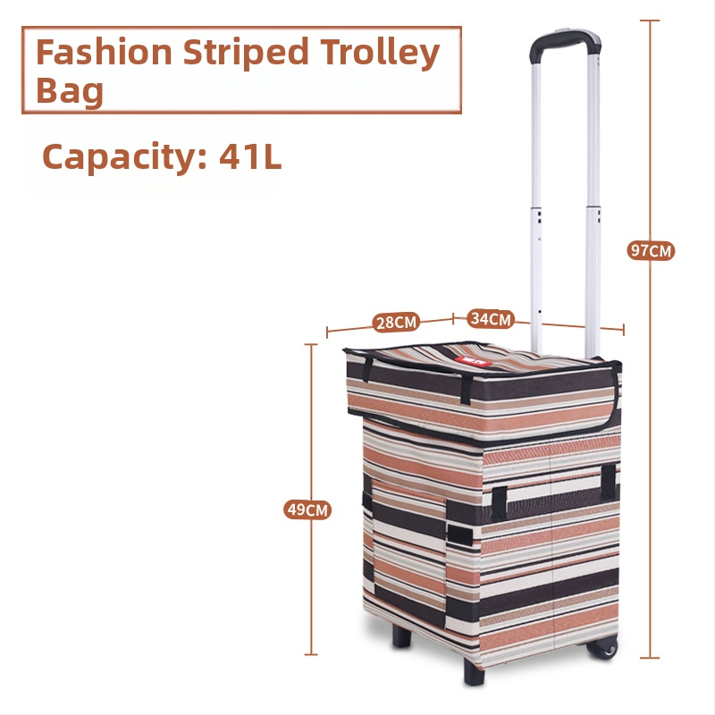 Πτυσσόμενη τετράτροχη καρότσα χειρός για αποσκευές και ψώνια, ελαφριά και φορητή, με λογότυπο