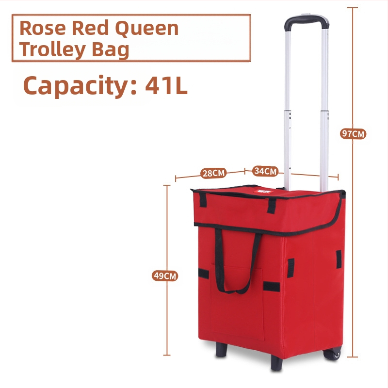 Πτυσσόμενη τετράτροχη καρότσα χειρός για αποσκευές και ψώνια, ελαφριά και φορητή, με λογότυπο