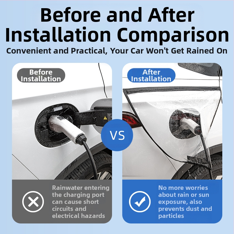 Turner κάλυμμα βροχής για θύρα φόρτισης ηλεκτρικού οχήματος νέας ενέργειας – ύφασμα από PVC χημικές ίνες, αδιάβροχο και ανθεκτικό στο χιόνι, συμβατό με EV