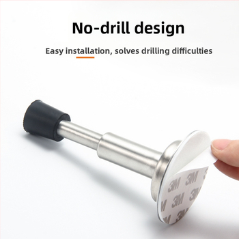 Ανοξείδωτος τοίχου stopper για πόρτα με αντικρούση, παχύτερη κορυφή από καουτσούκ, μοντέλο 008, γυαλιστερή επιφάνεια