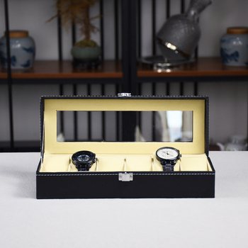 Кутия за часовник HH-S001, PU кожа, 12 отделения, прозрачен дисплей, опаковка за подаръци и бижута