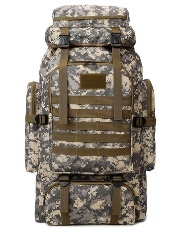 Pārgājienu mugursoma ar kamuflāžas rakstu, Oxford audums, ūdensizturīga, nodilumizturīga, gaisa spilvena siksna