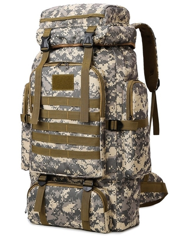 Pārgājienu mugursoma ar kamuflāžas rakstu, Oxford audums, ūdensizturīga, nodilumizturīga, gaisa spilvena siksna