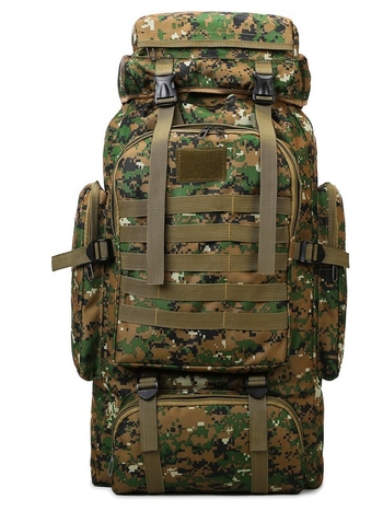 Pārgājienu mugursoma ar kamuflāžas rakstu, Oxford audums, ūdensizturīga, nodilumizturīga, gaisa spilvena siksna