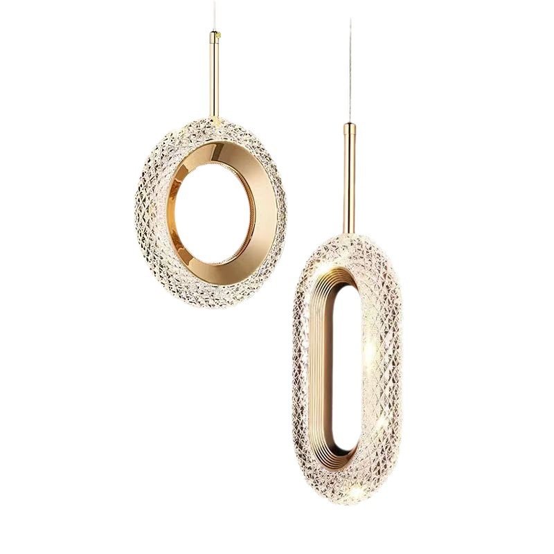 LED viseći luster za spavaću sobu, aluminijsko tijelo, akrilno sjenilo, podesiva visina, luster s jednom glavom, moderan minimalistički stil