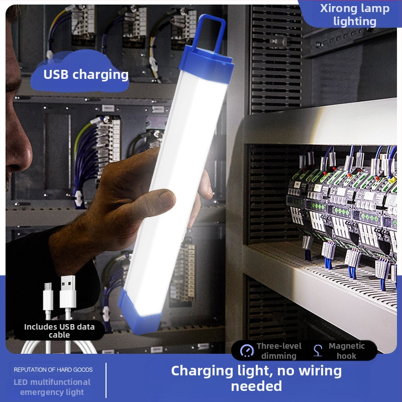 Λάμπα LED επαναφορτιζόμενη με μαγνητική ανάρτηση, USB φως ανάγκης, είσοδος 5V, ενσωματωμένη μπαταρία λιθίου, ρυθμιζόμενη φωτεινότητα