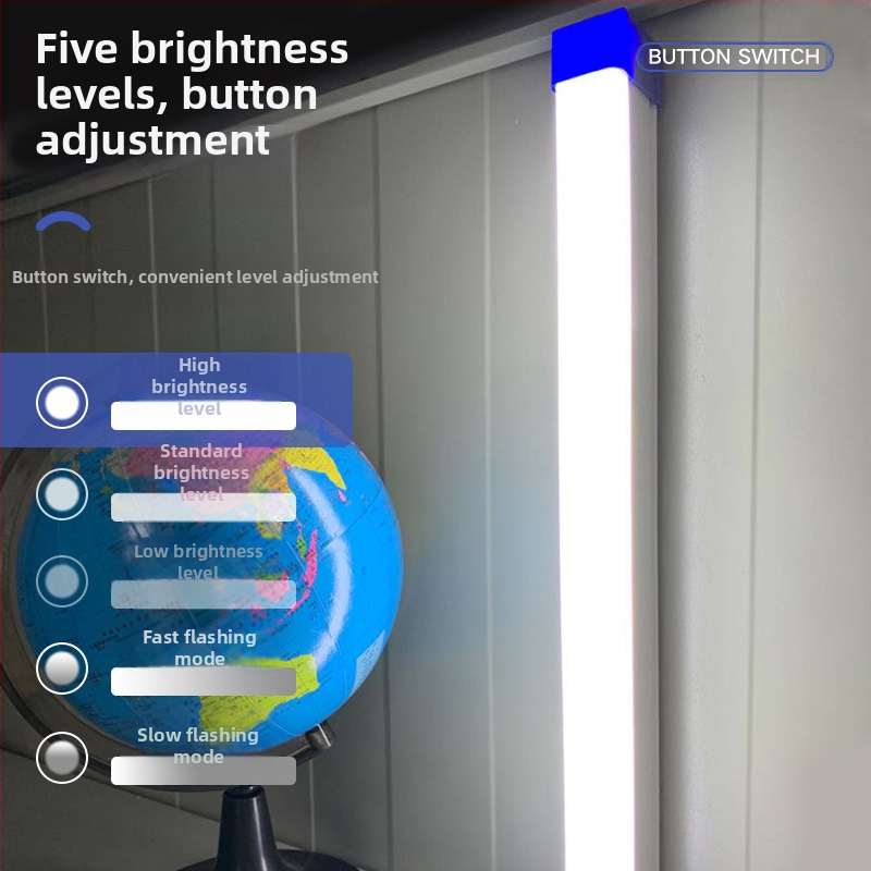 LED лампа с магнитно окачване, презареждаема USB аварийна лампа, 5V вход, вградена литиева батерия, регулияма яркост
