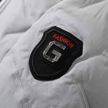 Muški zimski pamuk prešiveni kaput s stojećim ovratnikom, zatvaračem, punjenjem od pamuka, poliesterska tkanina