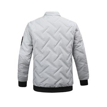 Muški zimski pamuk prešiveni kaput s stojećim ovratnikom, zatvaračem, punjenjem od pamuka, poliesterska tkanina