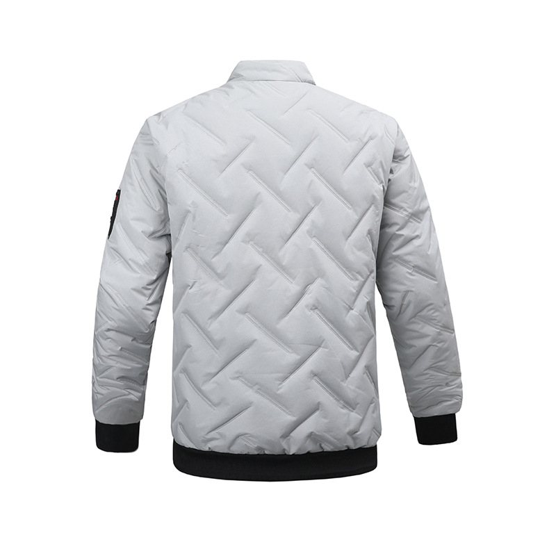 Muški zimski pamuk prešiveni kaput s stojećim ovratnikom, zatvaračem, punjenjem od pamuka, poliesterska tkanina