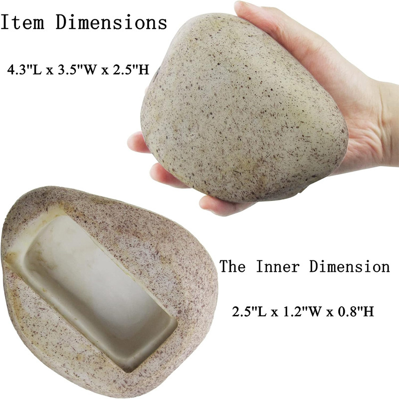 Κουτί κρυφής φύλαξης κλειδιών για κήπο — κατασκευή από ρητίνη για εξωτερικούς χώρους, μοντέρνος μινιμαλιστικός σχεδιασμός