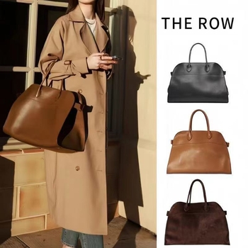 TheROW Tote чанта, Oxford плат, хоризонтална квадратна форма, магнитно закопчаване, вътрешна структура: джоб за мобилен телефон и джоб с цип, подплата полиестер