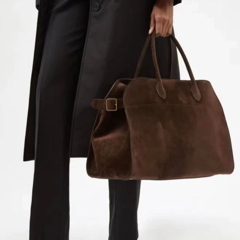 TheROW Tote чанта, Oxford плат, хоризонтална квадратна форма, магнитно закопчаване, вътрешна структура: джоб за мобилен телефон и джоб с цип, подплата полиестер