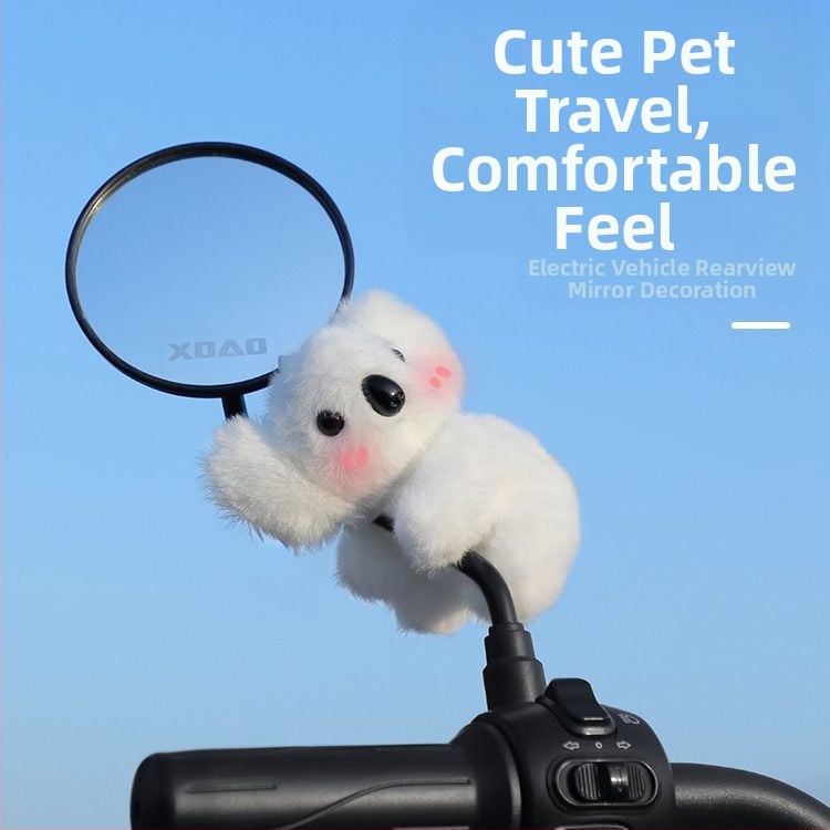 Χνουδωτό λούτρινο καουάλα για τον καθρέφτη οπισθοπορείας ηλεκτρικών μοτοσικλετών — διακοσμητικό κρεμαστό με δυνατότητα παραμετροποίησης