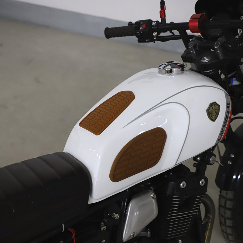 Σετ αυτοκόλλητων δεξαμενής καυσίμου μοτοσικλέτας, προστατευτικά δερμάτινα πάνελ αριστερά και δεξιά, ρετρό στυλ