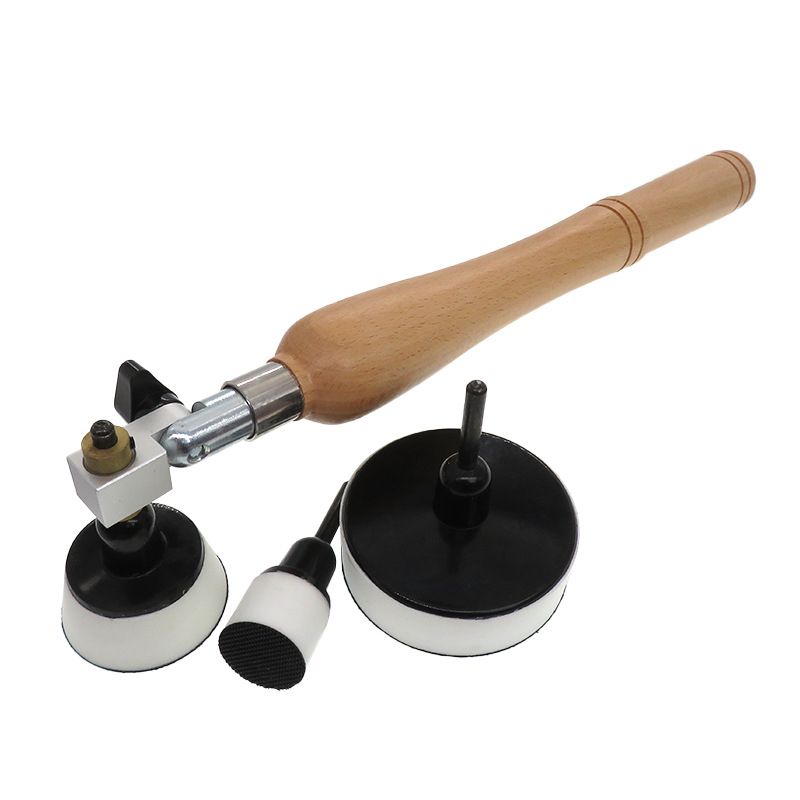 Koka apstrādes pulēšanas un smilšēšanas instruments ar Velcro pamatni (Velcro; materiāls PU+nylon cilpa; abrazīvs PU+koks+augstas ātruma tērauds)