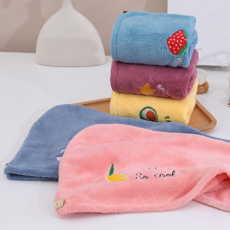 Κοραλλοφλιζέ καπέλο στεγνώματος μαλλιών με κέντημα, απορροφητικό, γρήγορο στέγνωμα, 150D νήμα, βάρος 50–79 g