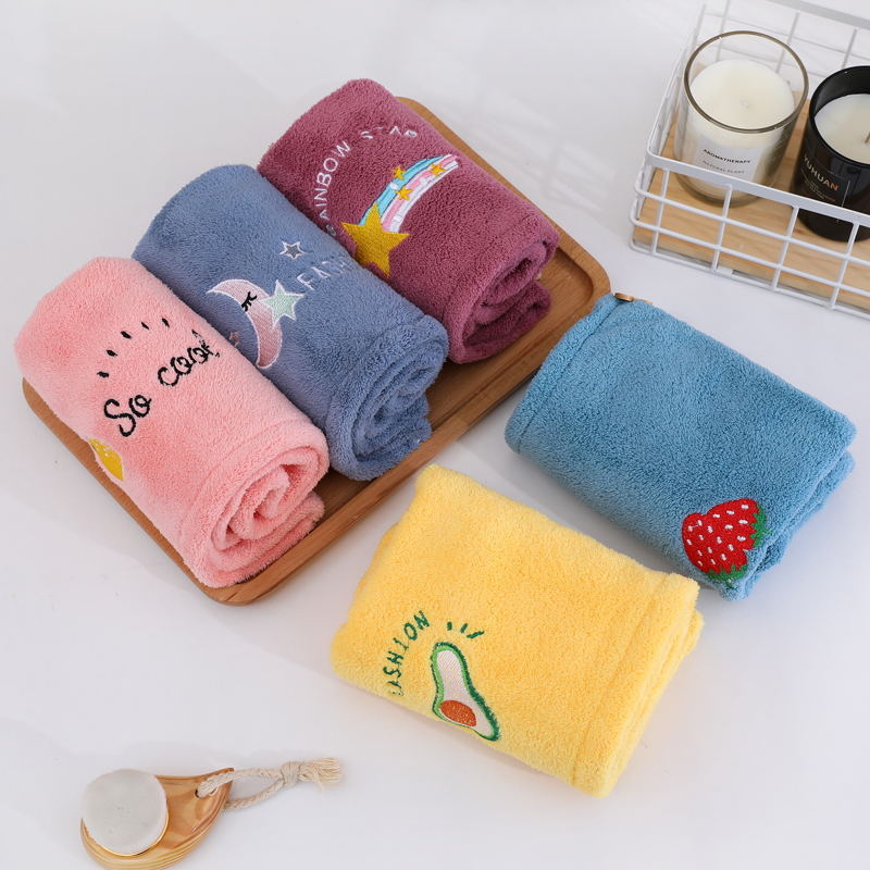 Κοραλλοφλιζέ καπέλο στεγνώματος μαλλιών με κέντημα, απορροφητικό, γρήγορο στέγνωμα, 150D νήμα, βάρος 50–79 g