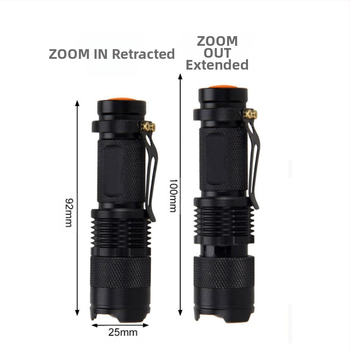 Φακός τηλεσκοπικής εστίασης με ρυθμιζόμενο ζουμ, LED 3W, αλουμινένιο περίβλημα, τροφοδοσία με μπαταρίες (μπαταρίες δεν περιλαμβάνονται), δυνατότητα εκτύπωσης λογότυπου.