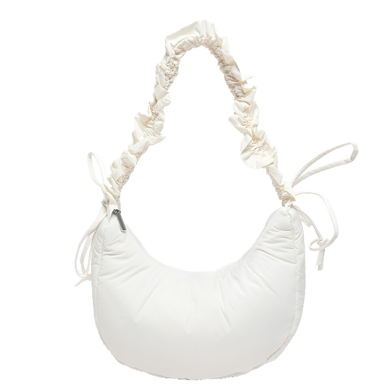 Geantă din nylon în formă de dumpling, stil Cloud Pack, închidere cu fermoar, bretea unică, marca Leibeiya