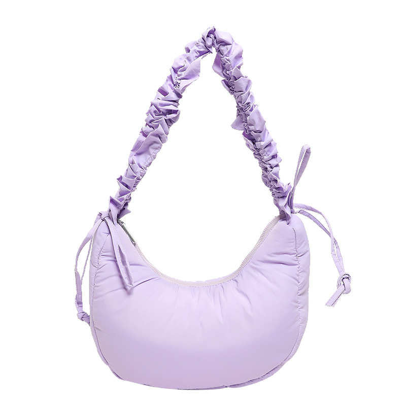 Geantă din nylon în formă de dumpling, stil Cloud Pack, închidere cu fermoar, bretea unică, marca Leibeiya